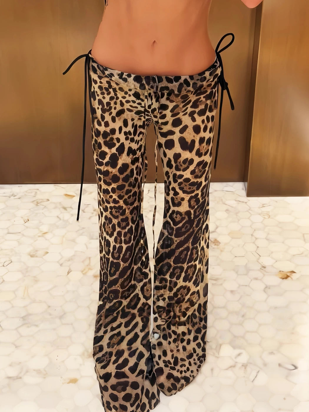 LaPose - Marielle Leopard Low Rise Flares