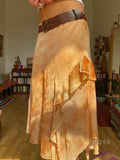 Markayla Dune Patchwork Ruffled Skirt [YE4X3FY5]