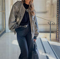 Martina Distressed Aviator Jacket [0IEC9TV8]