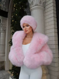 LaPose - Mary Pink Faux Fur Jacket - Pink Color