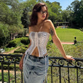 Mattea Strapless Tie Crop Top [0UDKL85X]