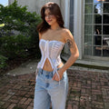 Mattea Strapless Tie Crop Top [E9R5Y59O]