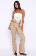 LaPose Mattilyn Lace Trim Strapless Top