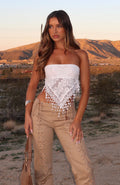LaPose Mattilyn Lace Trim Strapless Top