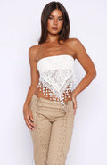 LaPose Mattilyn Lace Trim Strapless Top