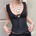 Maybelline Striped Lace-Up Camisole [8XAVVVEY]
