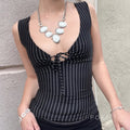 Maybelline Striped Lace-Up Camisole [IYF6ISP8]