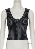 Maybelline Striped Lace-Up Camisole [6VE11C7S]
