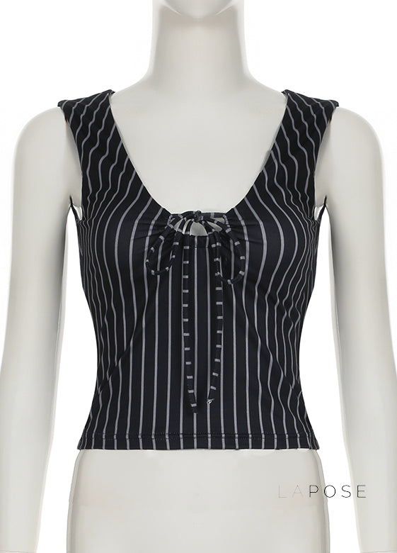 Maybelline Striped Lace-Up Camisole [6VE11C7S]