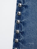 Mayleen Rivet Straight-Leg Jeans [P9F6CKGD]