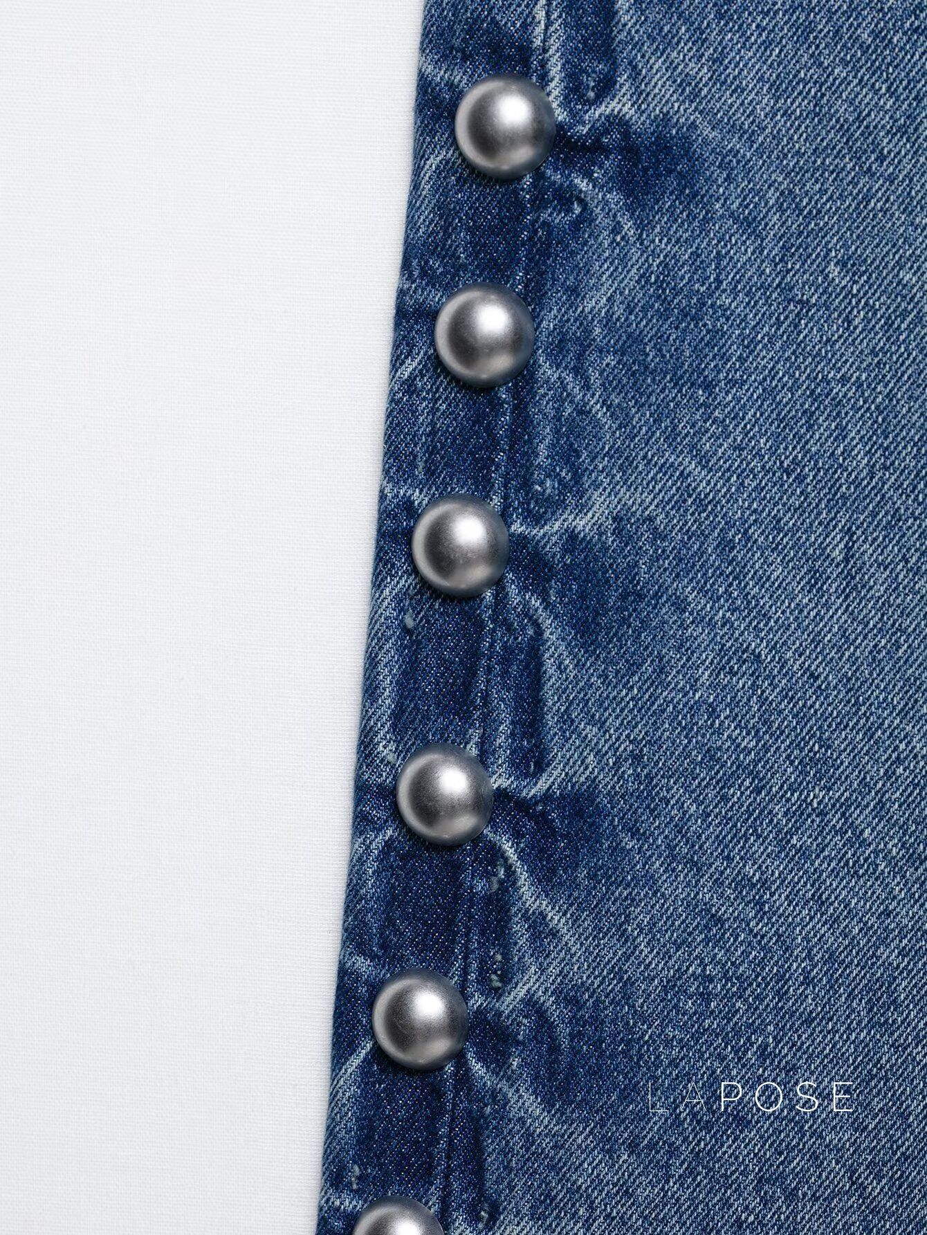 Mayleen Rivet Straight-Leg Jeans [P9F6CKGD]