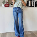 Mayleen Rivet Straight-Leg Jeans [4PEXR77B]