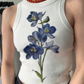 Maylen Floral Ribbed Crop Top