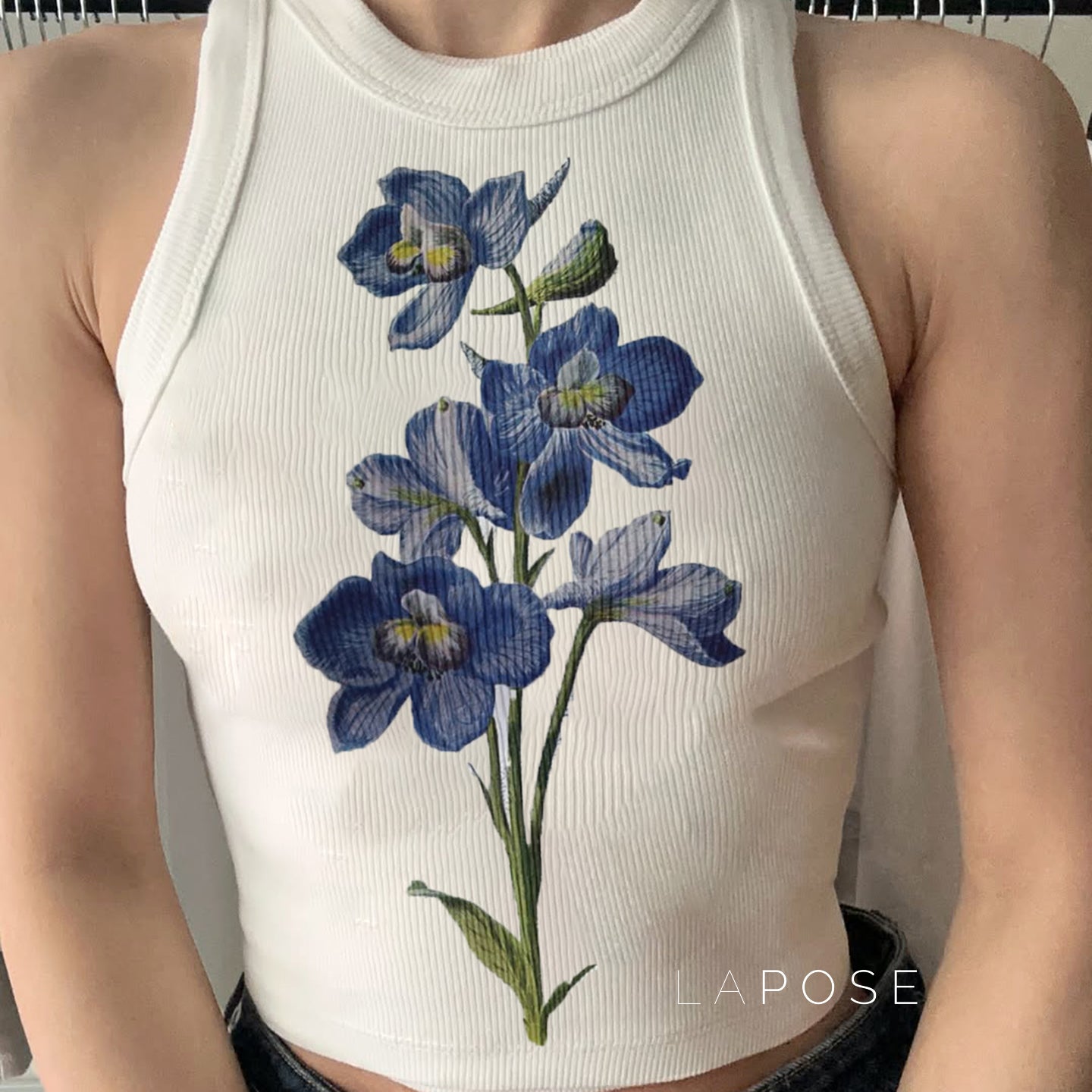 Maylen Floral Ribbed Crop Top