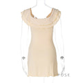Mckenna V-Neck Ruffle Mini Dress [V07Z18FT]