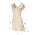 Mckenna V-Neck Ruffle Mini Dress [AQ0XGVH6]