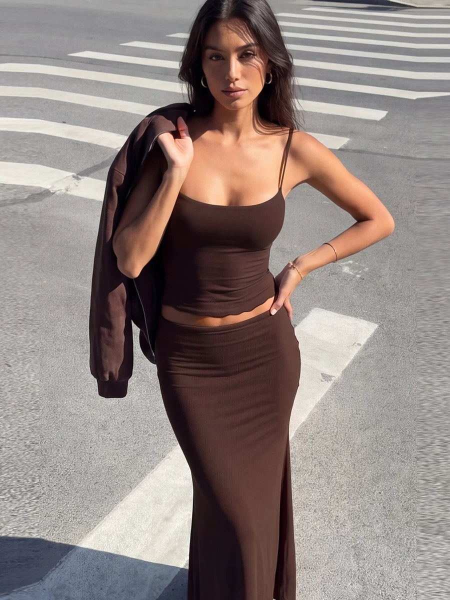 LaPose - Mckinlee Slit Maxi Skirt Set