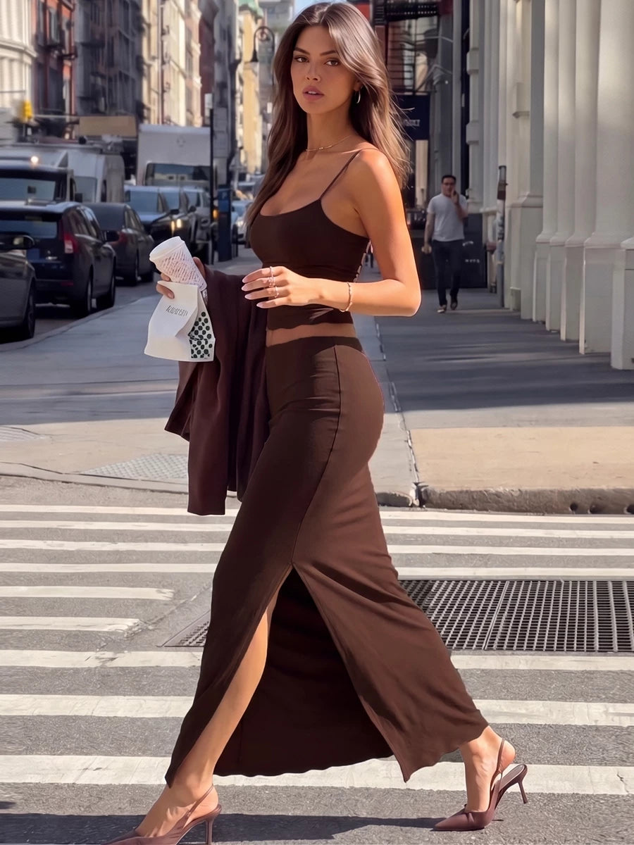 LaPose - Mckinlee Slit Maxi Skirt Set