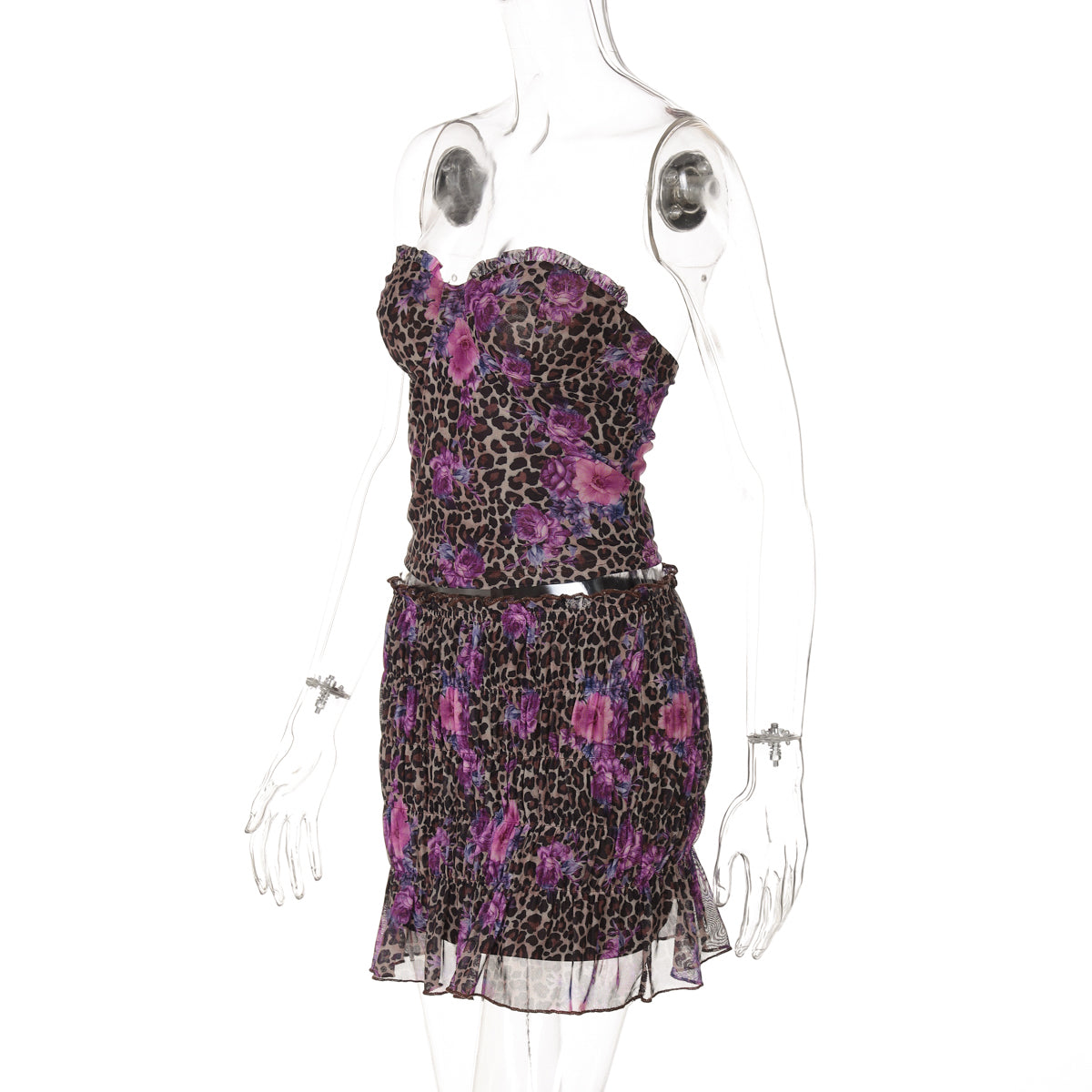 Mckinnley Floral Leopard Skirt Set
