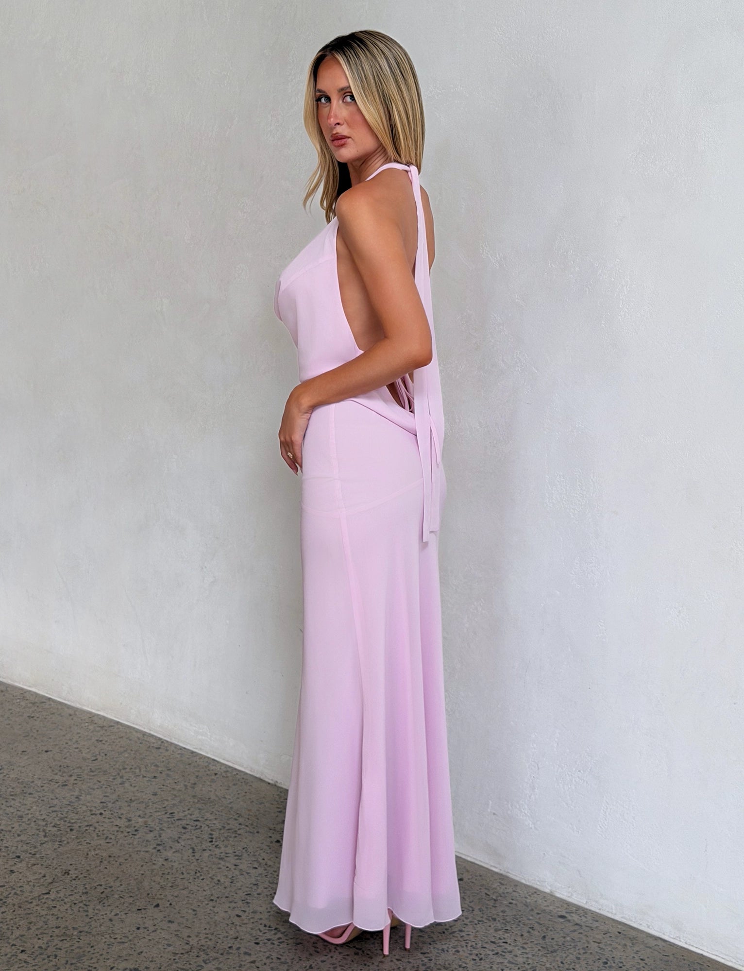 LaPose Mckinsey Draped Maxi Dress