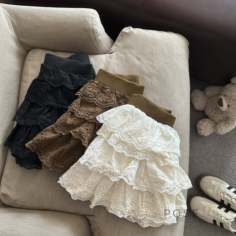 Meira Layered Ruffle Mini Skirt [E200IWHV]