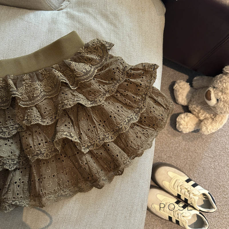 Meira Layered Ruffle Mini Skirt [BP0WCPHV]