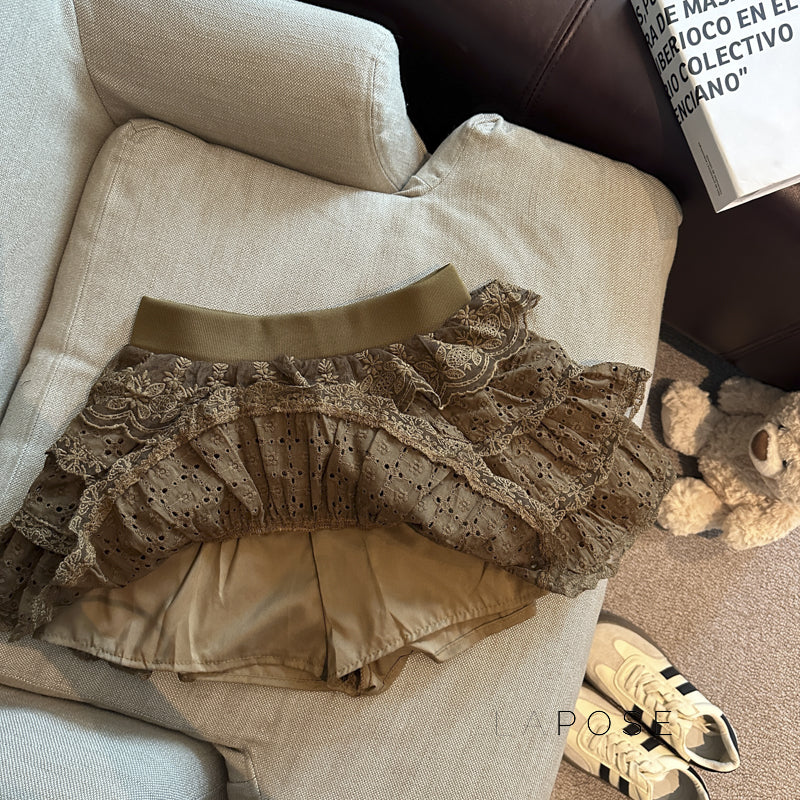 Meira Layered Ruffle Mini Skirt [AX84HO48]