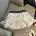 Meira Layered Ruffle Mini Skirt [184AM7SB]