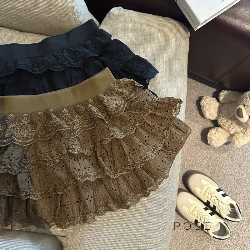 Meira Layered Ruffle Mini Skirt [EW0EYX4S]