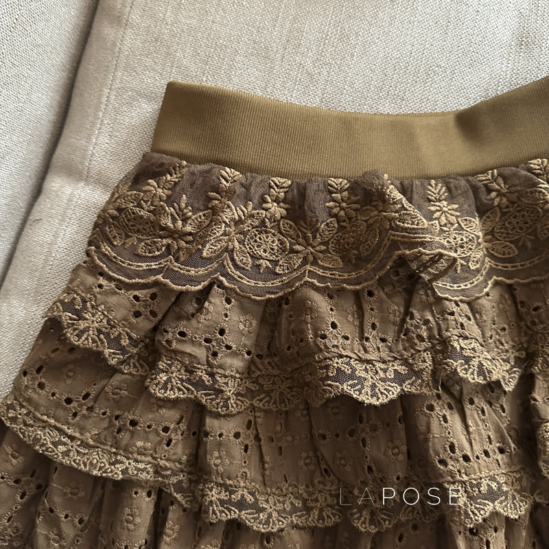 Meira Layered Ruffle Mini Skirt [VV6VNVQT]