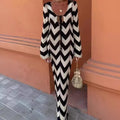 Meklit Lace-Up Colorblock Knit Maxi Dress [1NR6IO71]