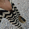 Meklit Lace-Up Colorblock Knit Maxi Dress [897PAC44]