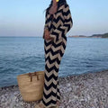Meklit Lace-Up Colorblock Knit Maxi Dress [DCGP2I5U]