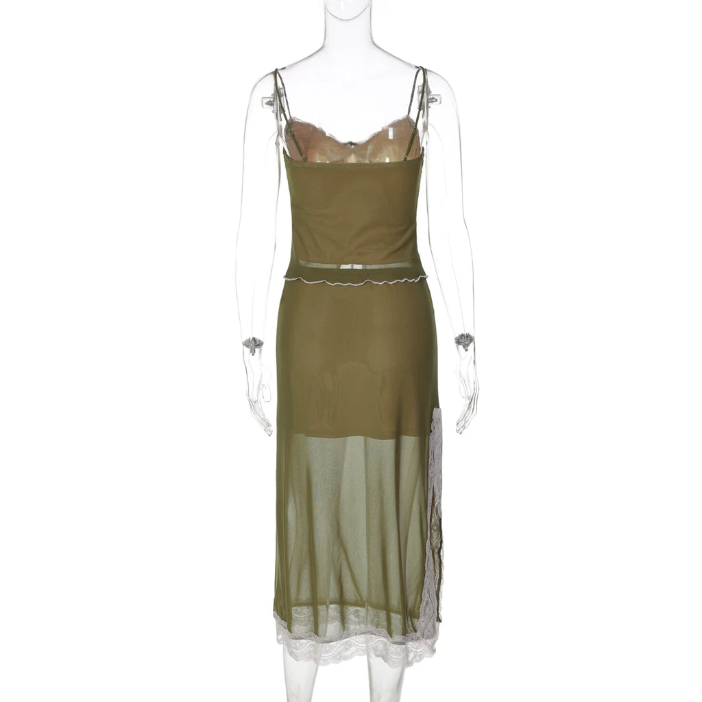 LaPose - Melanny Lace Trim Skirt Set