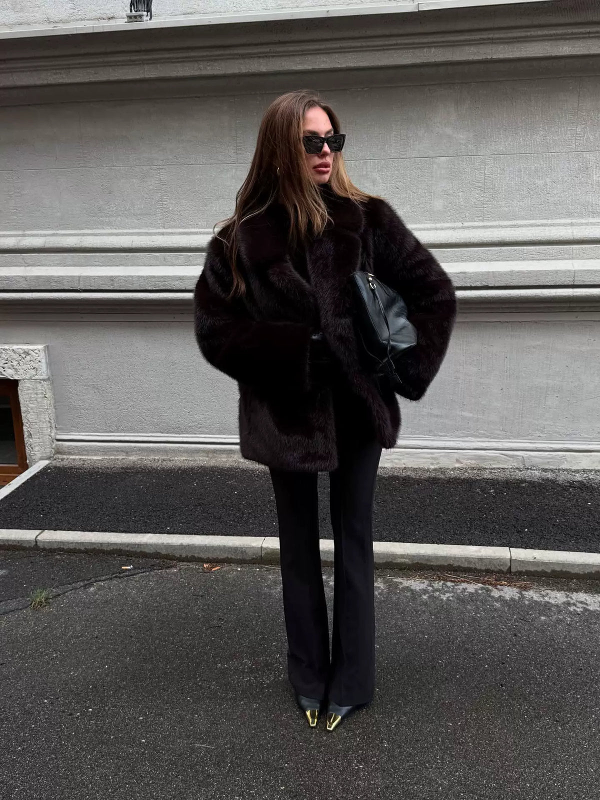 LaPose - Memphis Faux Fur Lapel Coat