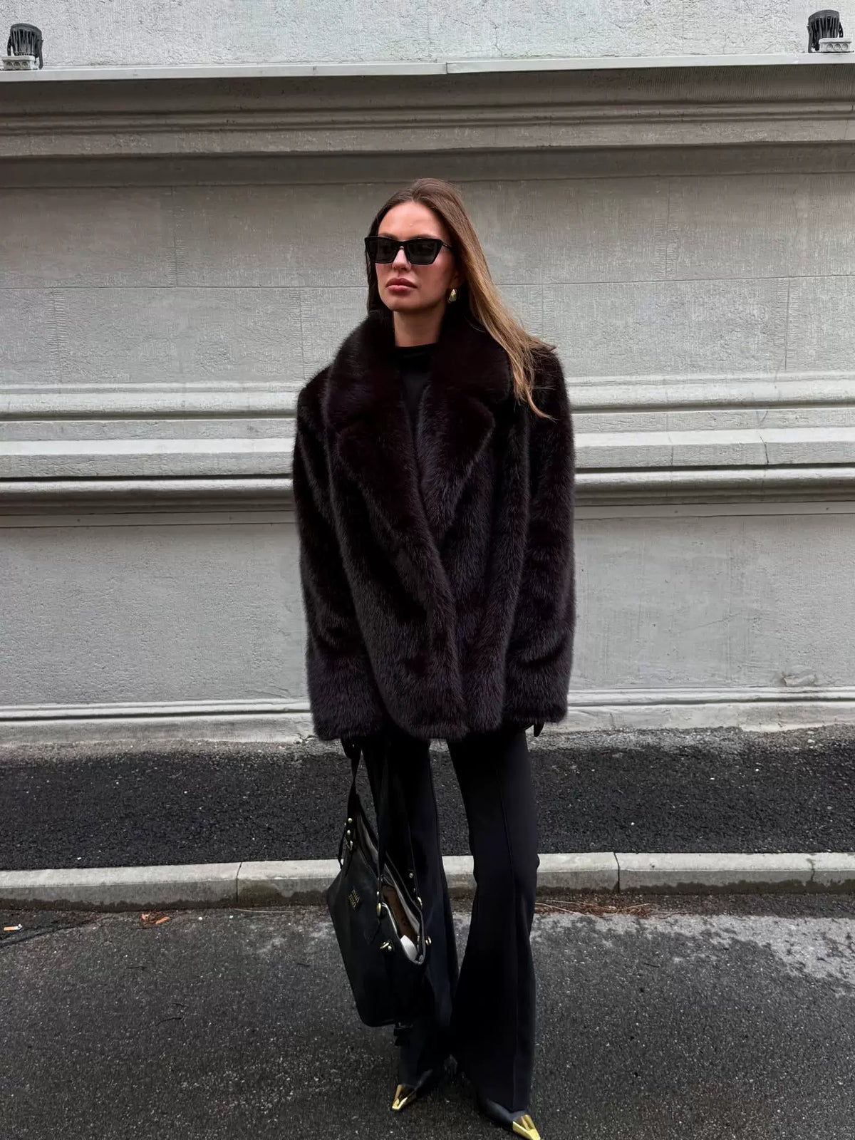 LaPose - Memphis Faux Fur Lapel Coat
