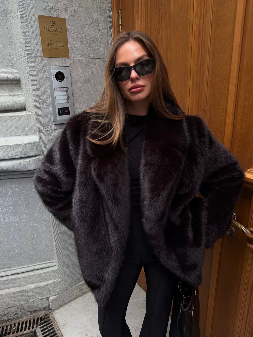 LaPose - Memphis Faux Fur Lapel Coat