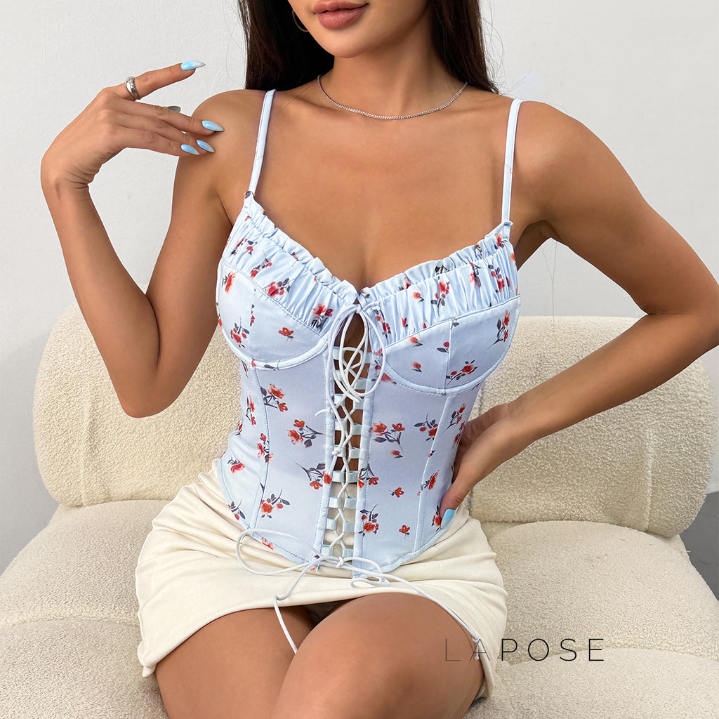 Mercedez Lace-Up Corset Top [EQW9EDWL]