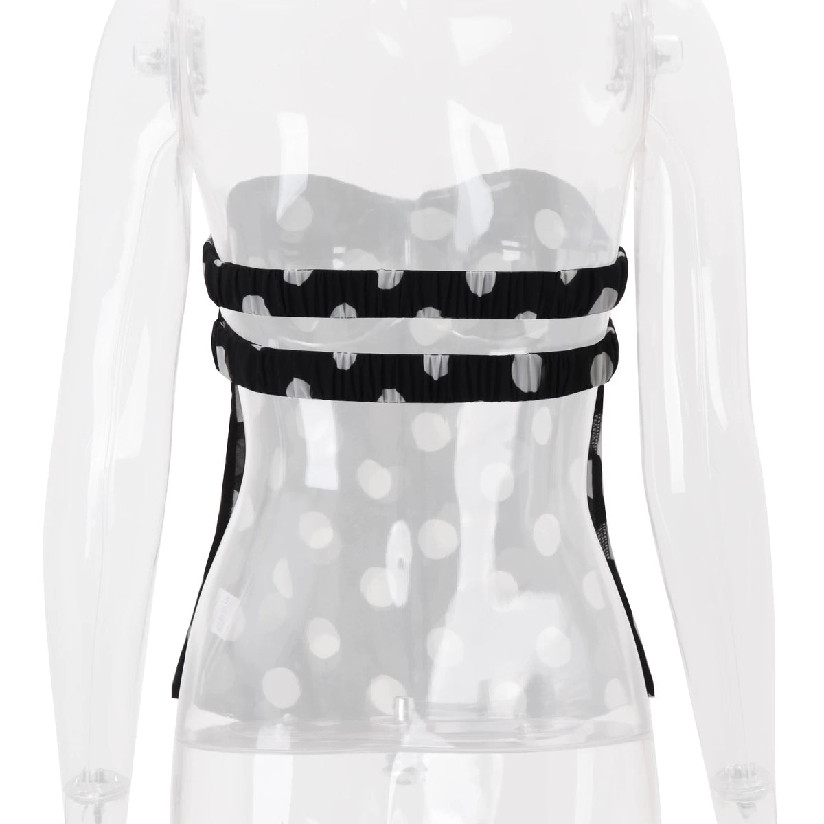 LaPose - Merritt Polka Dot Ruched Tube Top