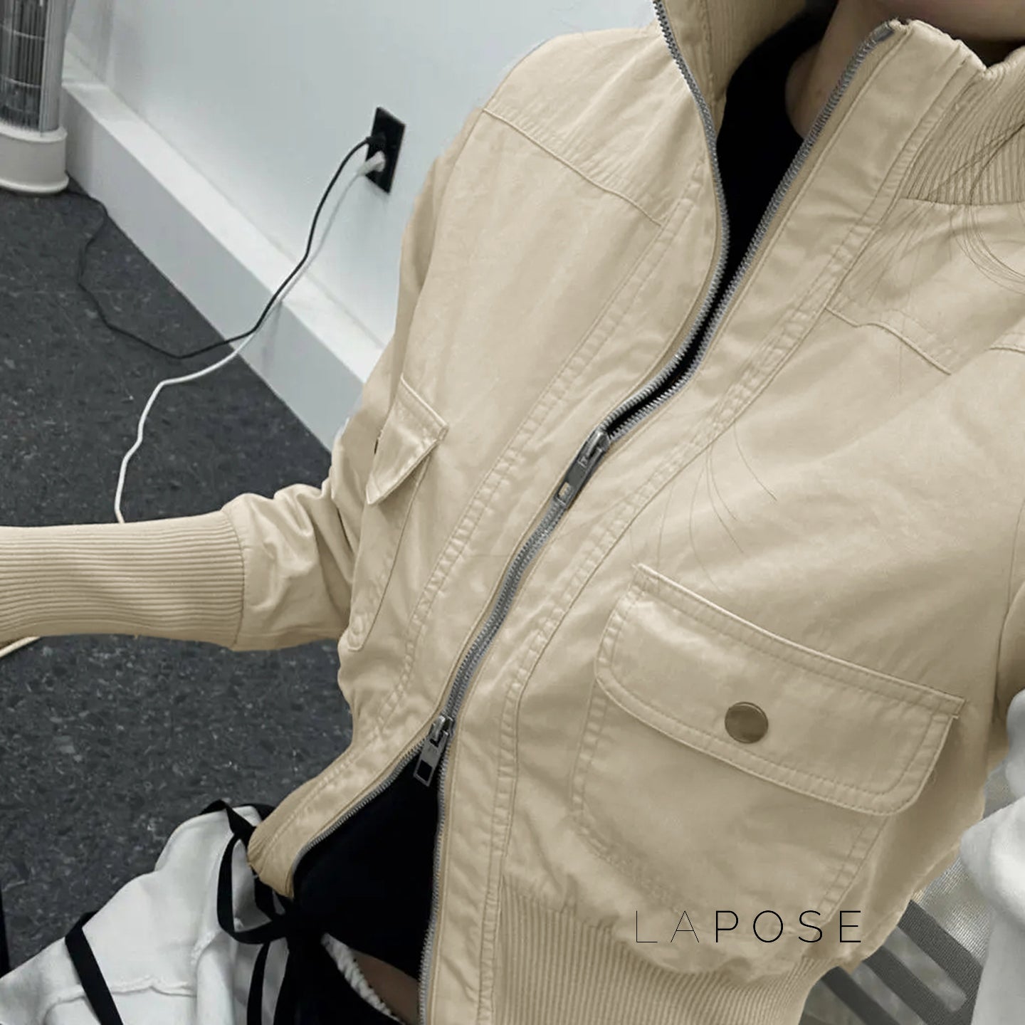 Miamor Ribbed Patchwork Utility Jacket [Y0GS045X]