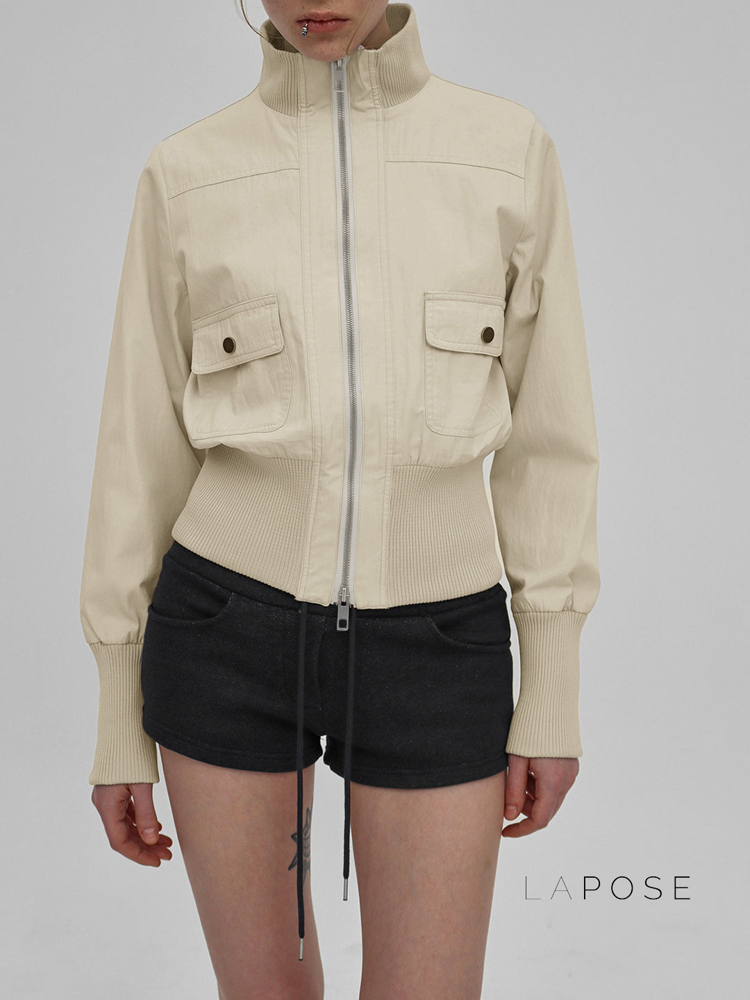 Miamor Ribbed Patchwork Utility Jacket [K6O4LNCJ]