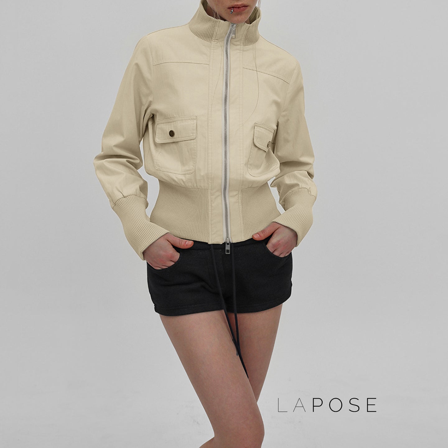 Miamor Ribbed Patchwork Utility Jacket [B4MS4NR7]