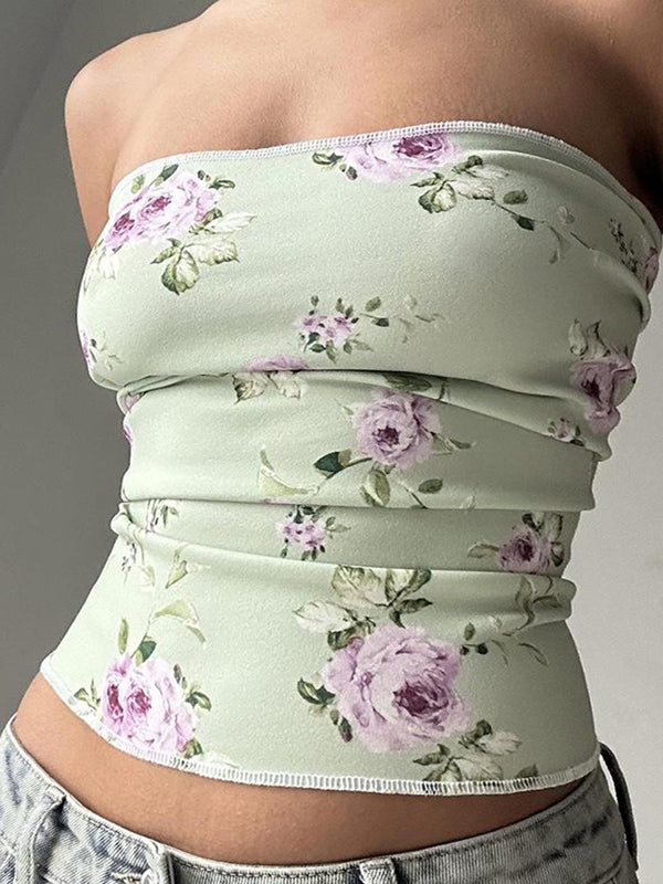 Mihira Floral Bandeau Crop Top