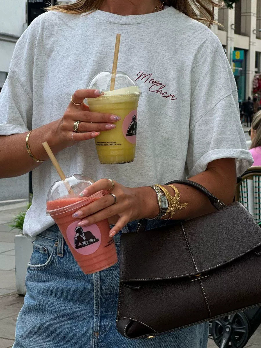LaPose - Mila Cherry Graphic Oversized Tee