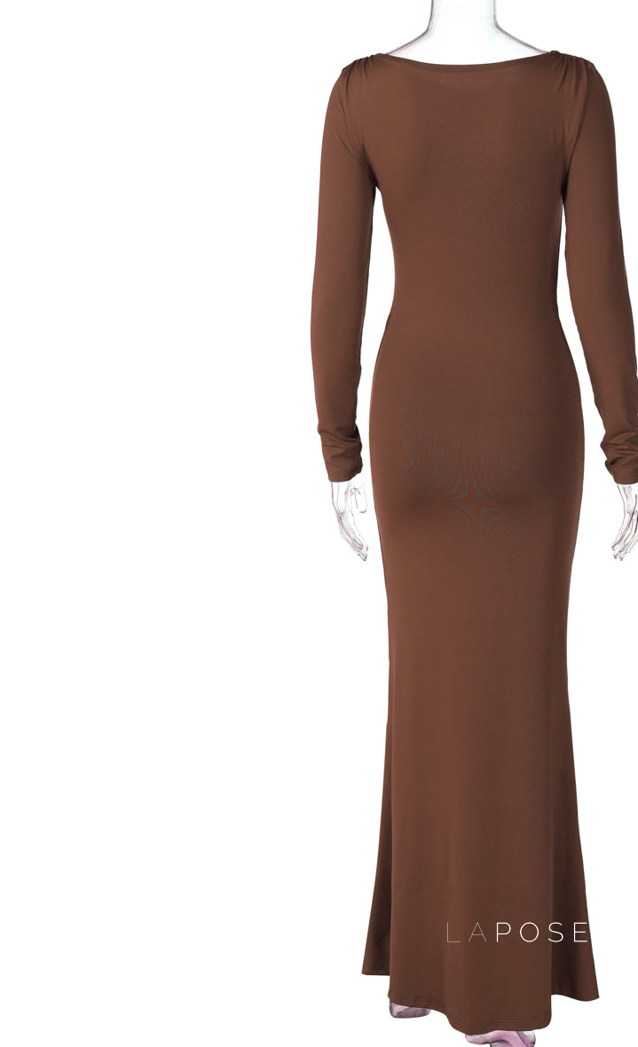 Mildred Pleated Long Sleeve Dress [TRXU2CW6]