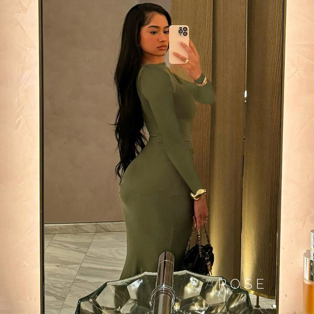 Mildred Pleated Long Sleeve Dress [C20H11XS]