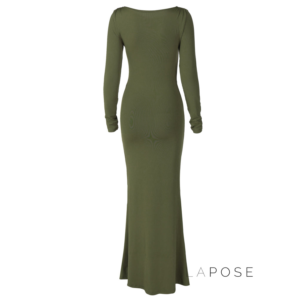Mildred Pleated Long Sleeve Dress [VB2RNKD1]