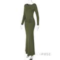Mildred Pleated Long Sleeve Dress [CW8NCUAJ]