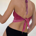 Mileena Smudged Floral Halter Top [BYIYFHC2]