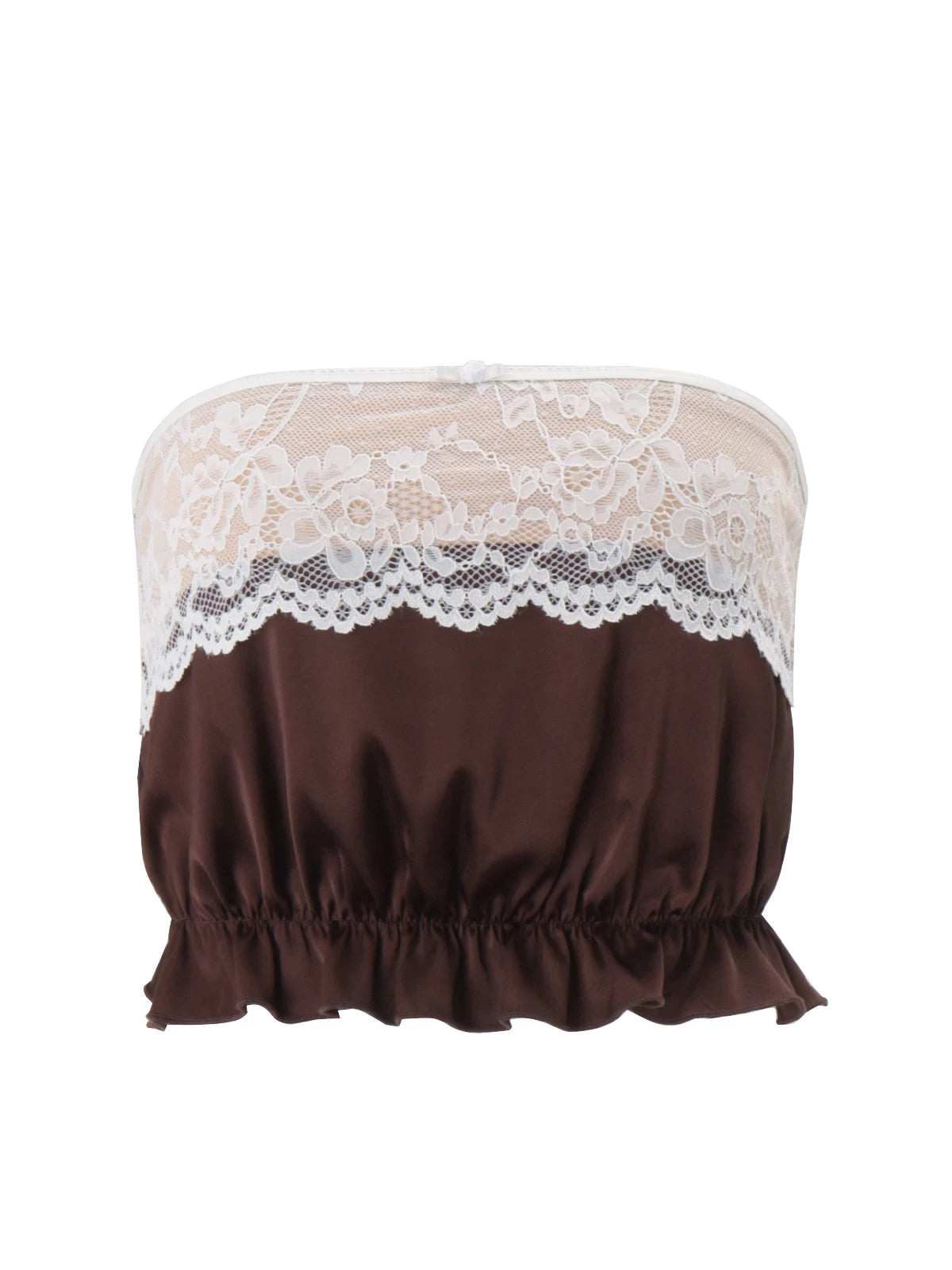 LaPose - Miliana Lace Trim Tube Top